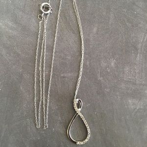 Infinity/tear drop necklace